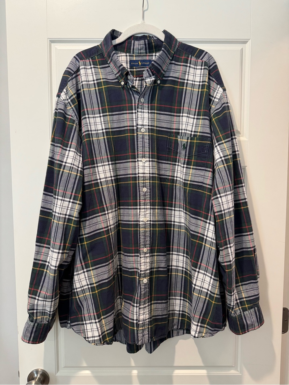 Ralph Lauren 3X Navy Plaid Button Down Shirt